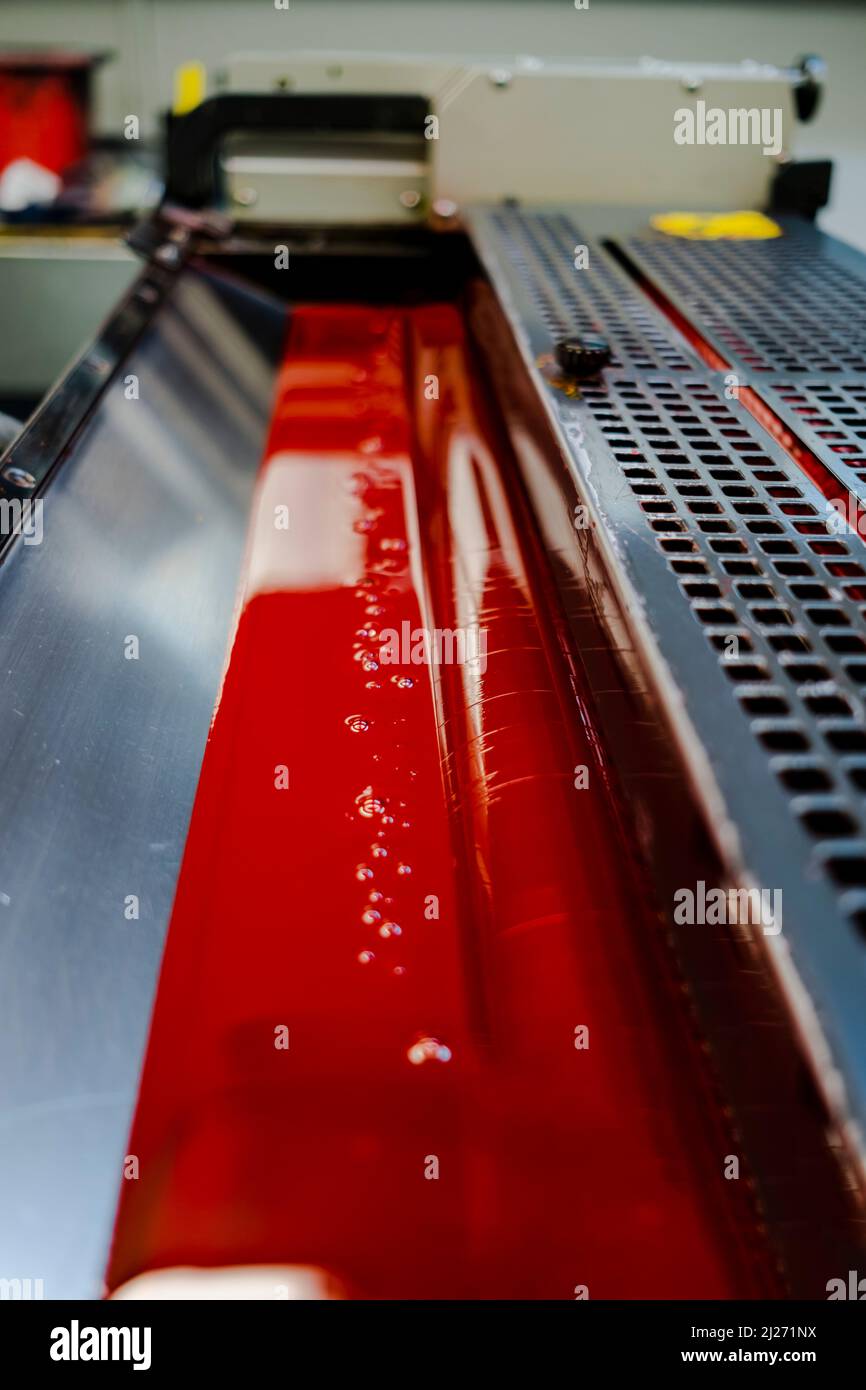 Color and glossy rollers of offset printing machine. offset ink colour