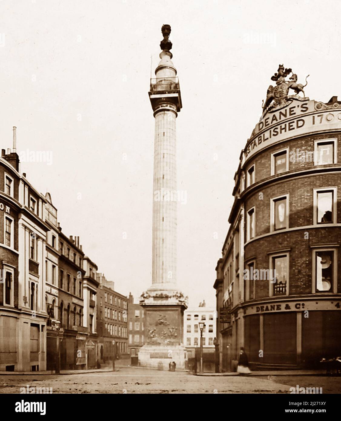 The Monument, London, Victorian period Stock Photo