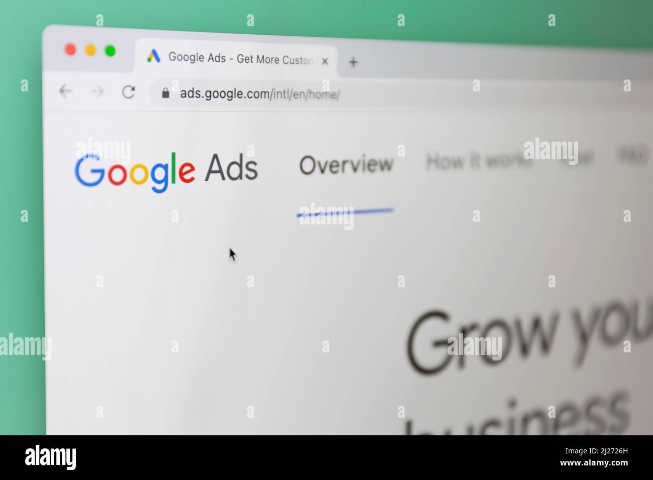 Ostersund, Sweden - Mars 18, 2022: Google Ads website on a computer screen. Google Ads is an online advertising service. Stock Photo