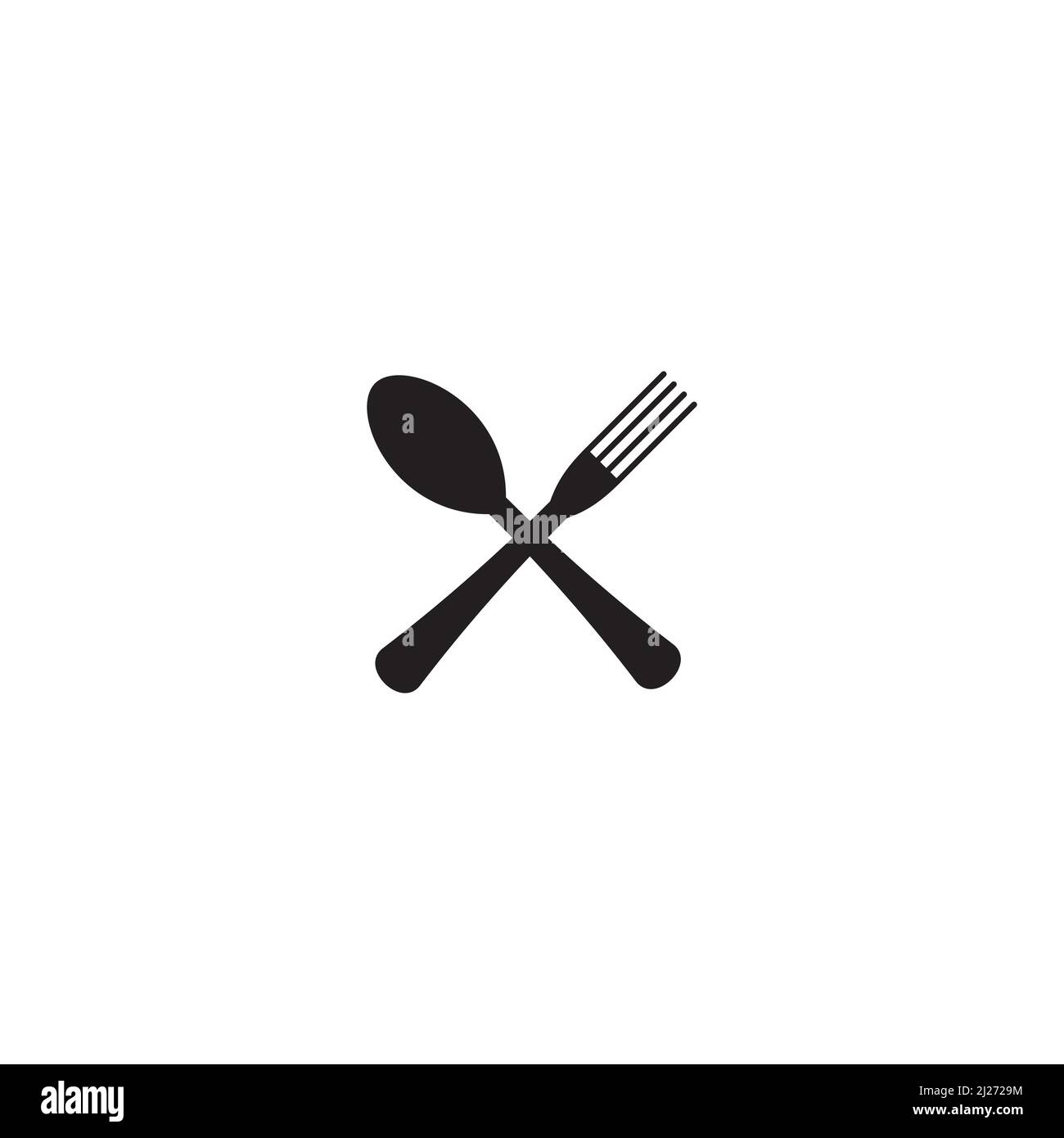 Crossed fork and spoon Black and White Stock Photos & Images - Alamy