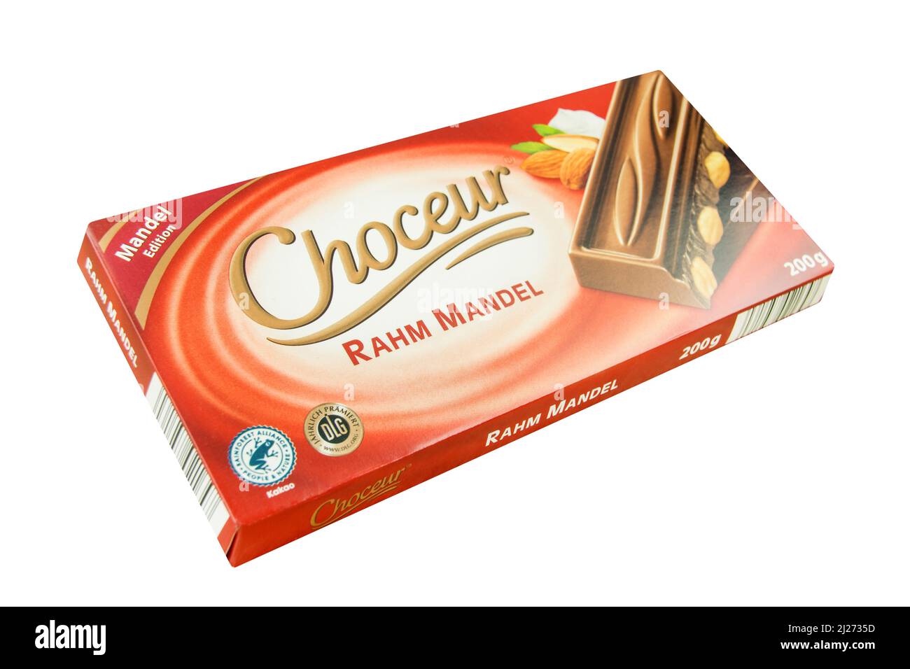 Hamburg, Germany - March 26 2022: 1 Tafel Choceur Rahm Mandel Schokolade mit  Verpackung und Siegeln - 1 bar of Choceur cream almond chocolate with pa  Stock Photo - Alamy