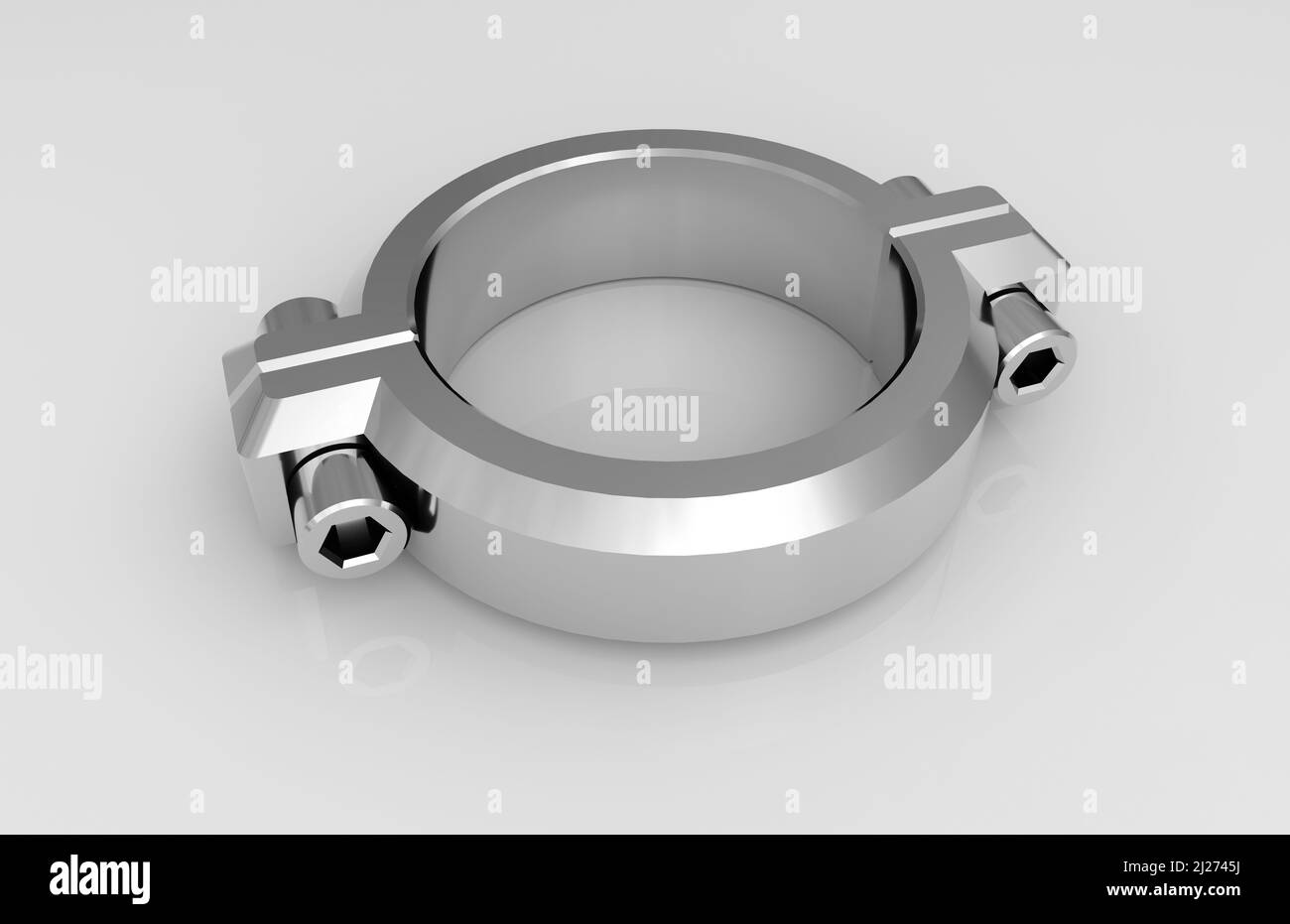 Metal parts on light gray background,3D rendering Stock Photo - Alamy