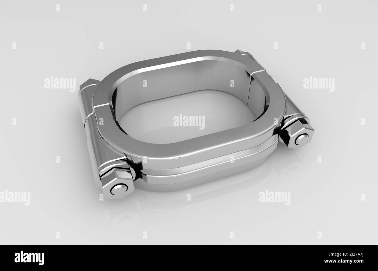 Metal parts on light gray background,3D rendering Stock Photo - Alamy