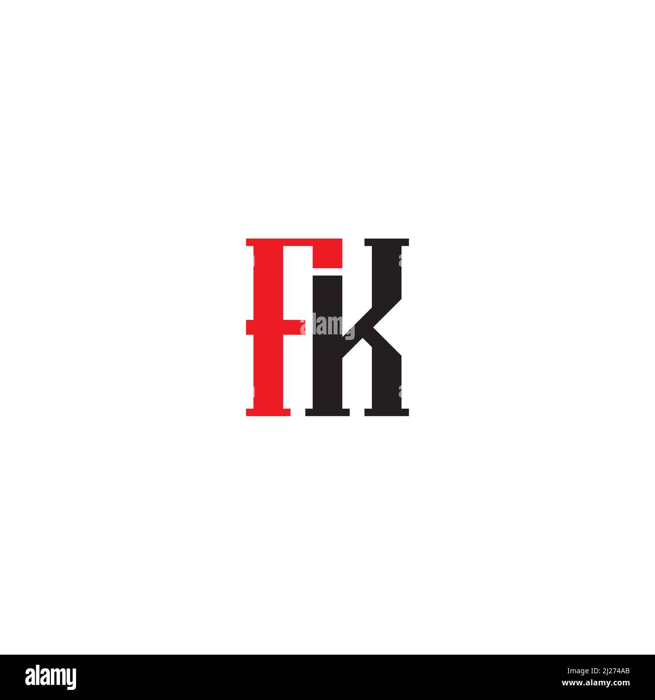 Letter FK logo or icon design Stock Vector