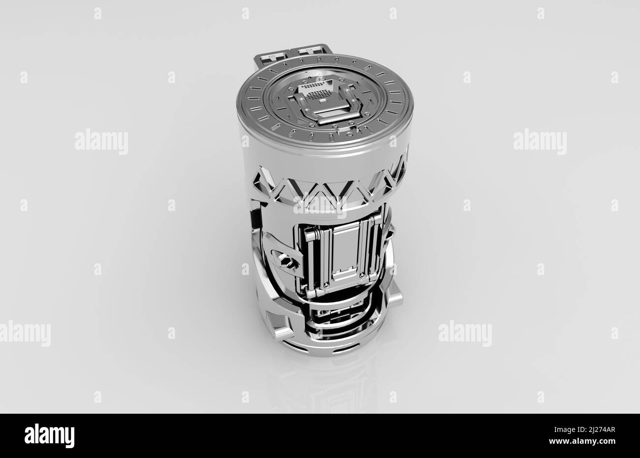 Metal parts on light gray background,3D rendering Stock Photo - Alamy