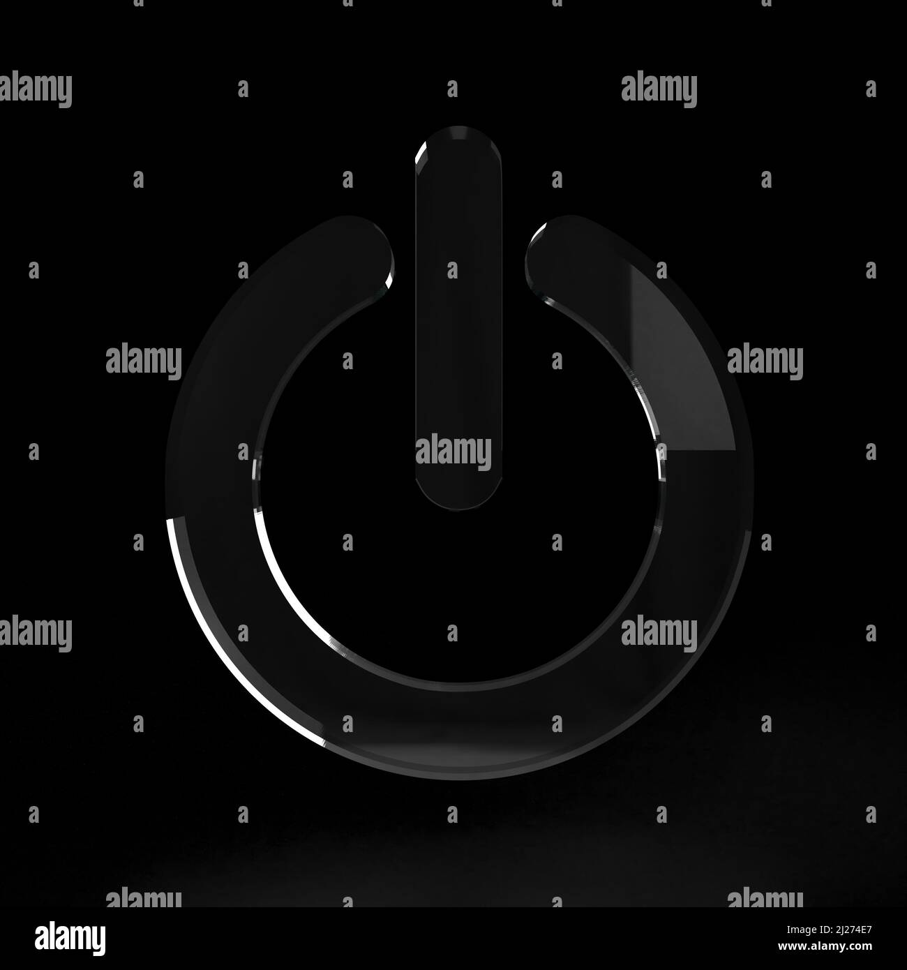 dark Power On/Off Button, Icon, low light, On/Off switch. Power symbol ...