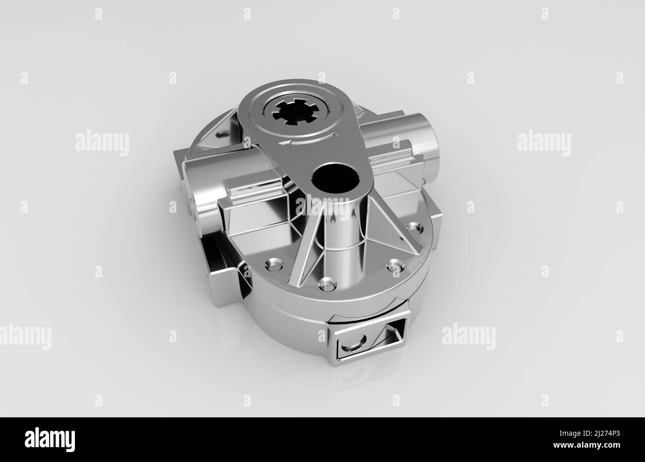 Metal parts on light gray background,3D rendering Stock Photo - Alamy