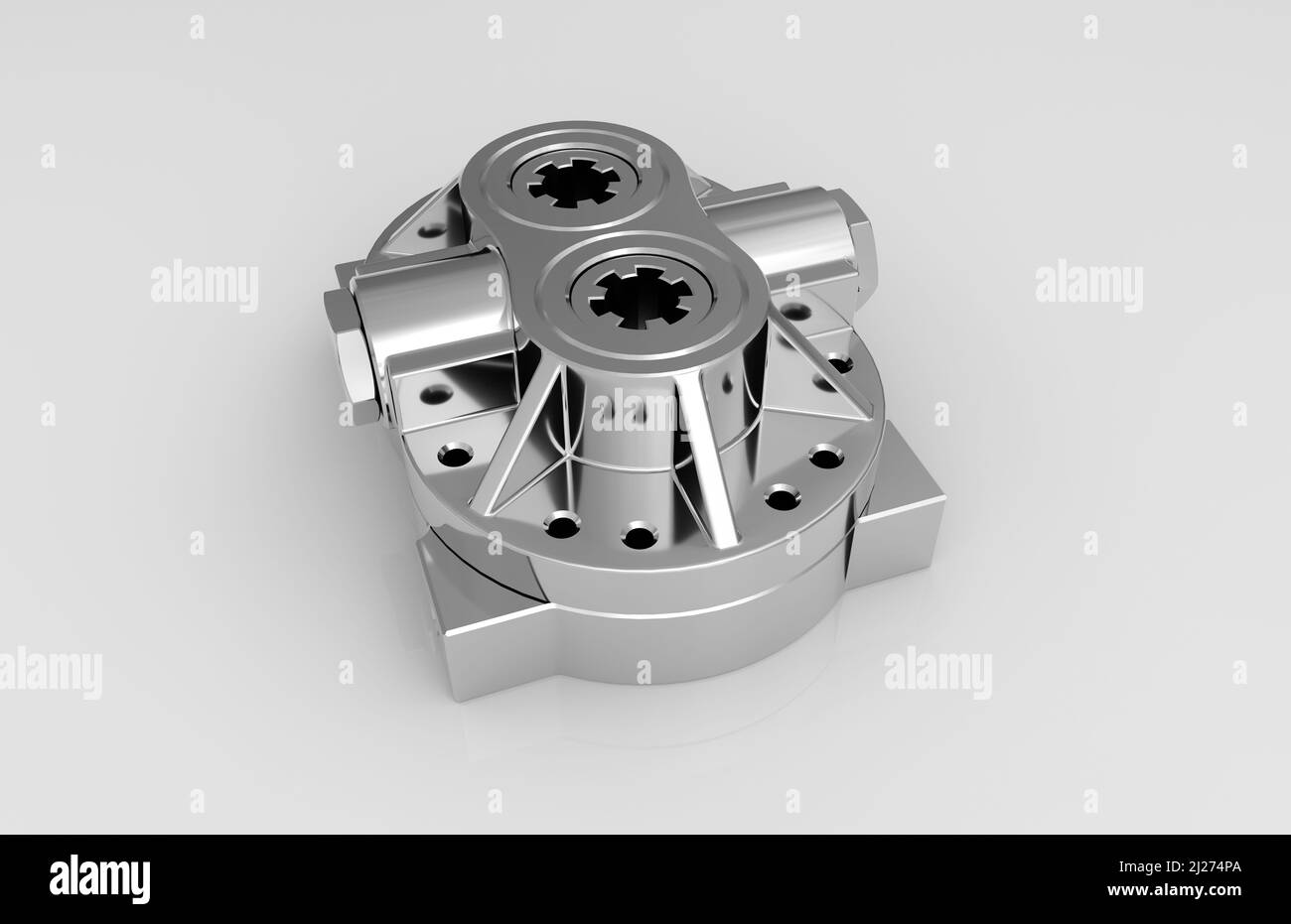 Metal parts on light gray background,3D rendering Stock Photo - Alamy