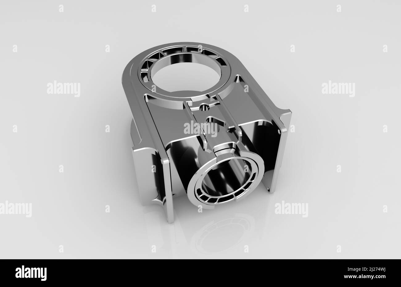 Metal parts on light gray background,3D rendering Stock Photo - Alamy