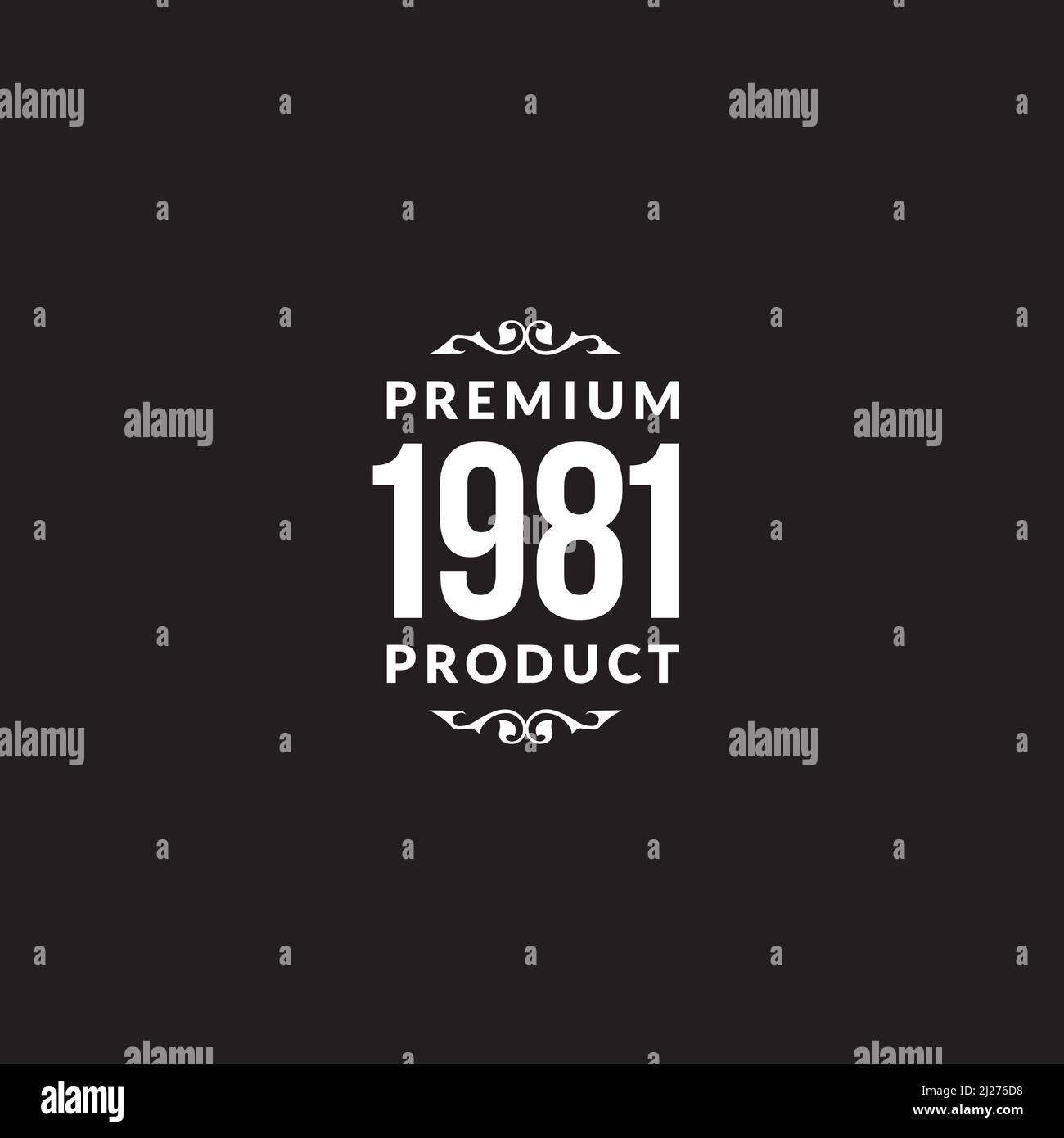 Premium 1981 Product graphic design Stock Vector