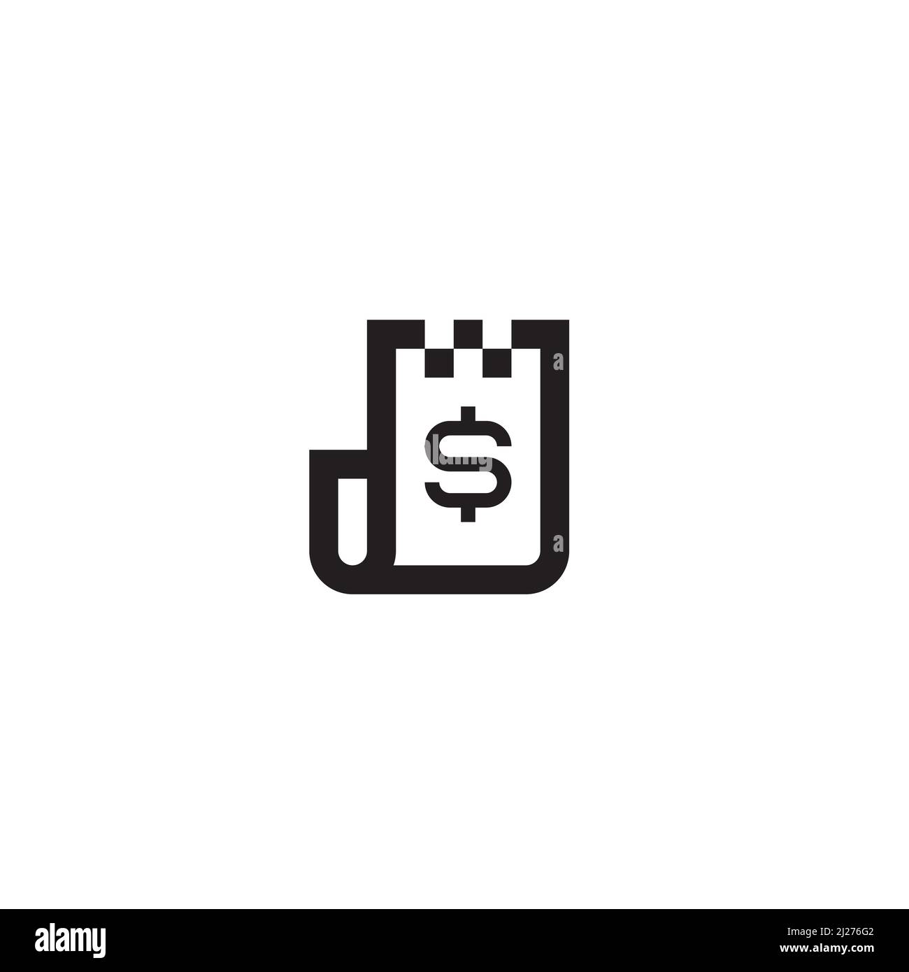 Receipt and Dollar Sign logo or icon design Stock Vector