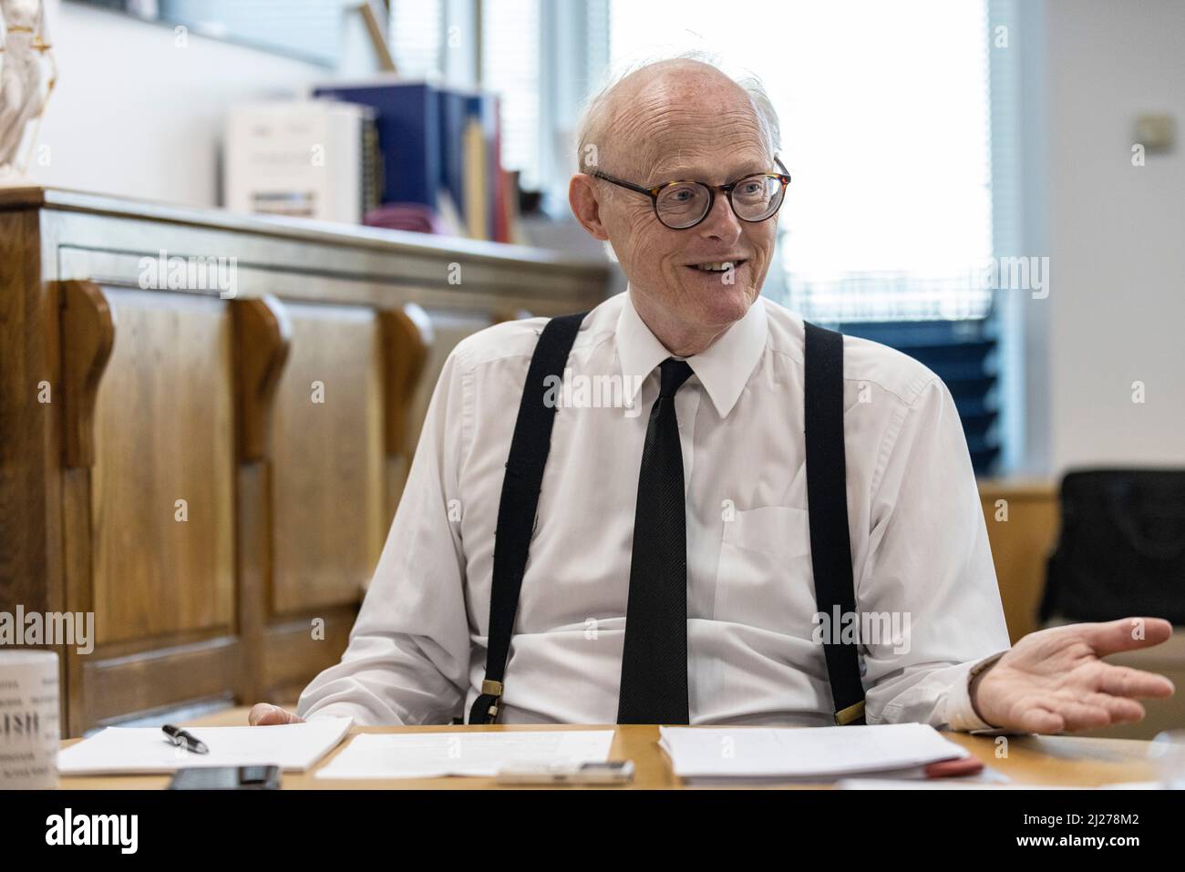 Sir Tom Winsor Her Majesty's Chief Inspector of Constabulary photographed at his offices in Victoria, London, UK 28th March 2022 Stock Photo