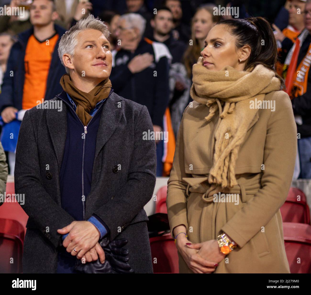 ARD Experte Bastian Schweinsteiger und ARD Moderatorin Esther Sedlaczek Niederlande - Deutschland  Netherlands - Germany  29.03.2022, Fussball; DFB, S Stock Photo