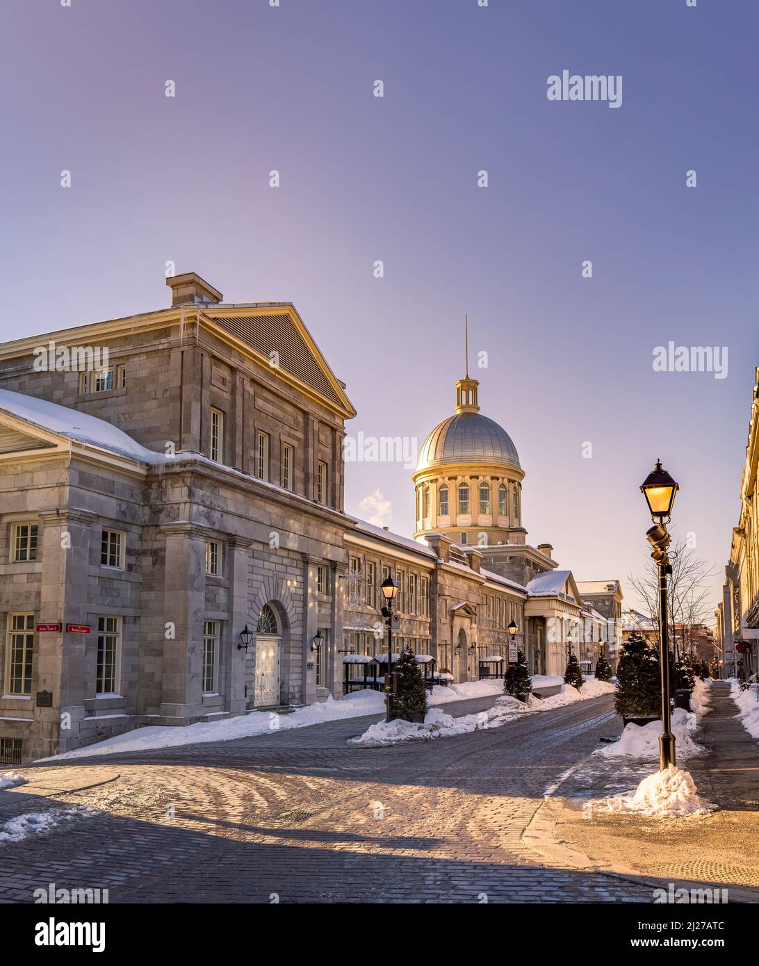 The city of Montreal empty at Bonsecours Market Stock Photo