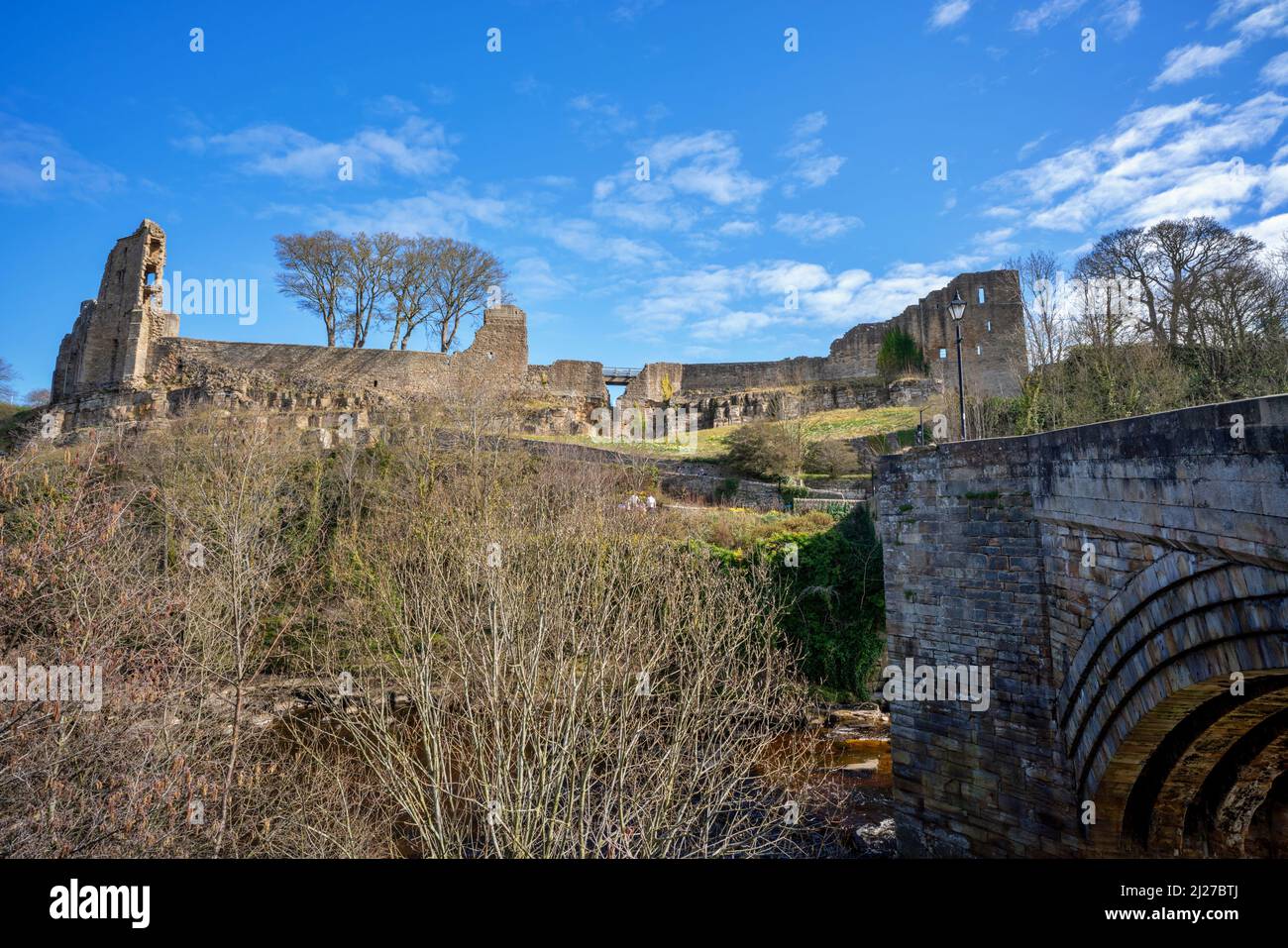 Barnard Castle on the River Tees in County Durham Stock Photo