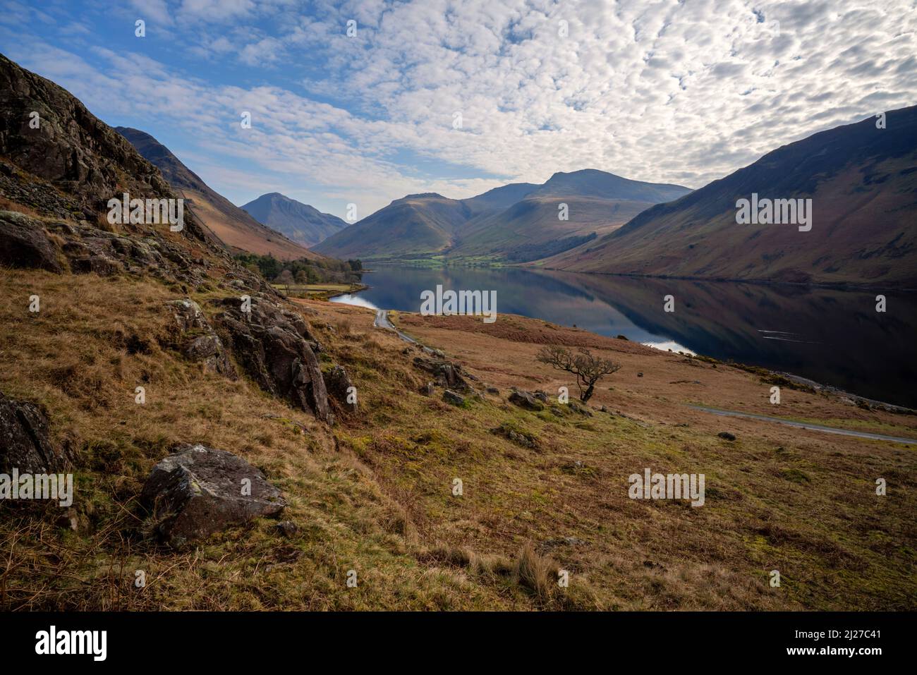 Wastwater in the valley of Wasdale, Lake District, Cumbria Stock Photo