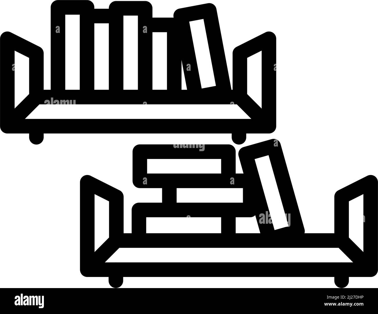 bookshelf furniture line icon vector illustration Stock Vector Image