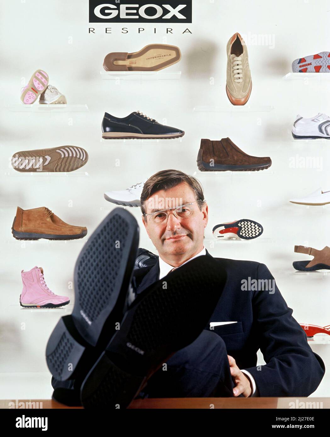 Mandíbula de la muerte Cerco el estudio Italy, Montebelluna (Treviso) : Mario Moretti Polegato, founder of Geox SpA  Company. Geox is a world leader in the shoes industry. Photo © Sandro Mi  Stock Photo - Alamy