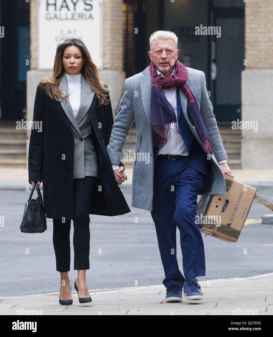 London, UK. 30th Mar, 2022. Former Wimbledon Champion, Boris Becker,  arrives at Southwark Crown Court in