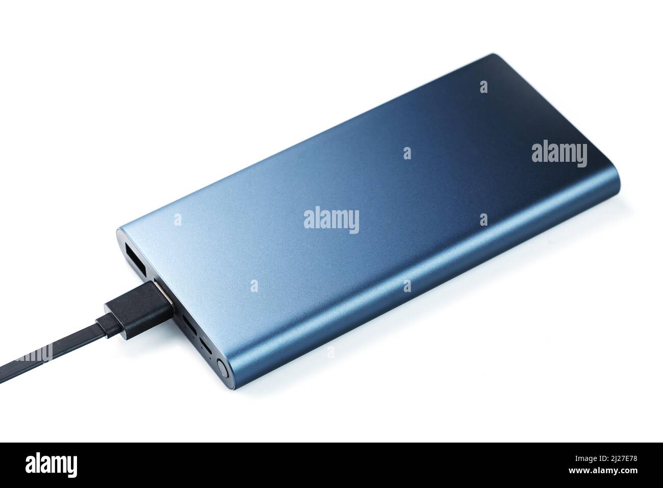 External battery Charging power supply isolated on white Stock Photo