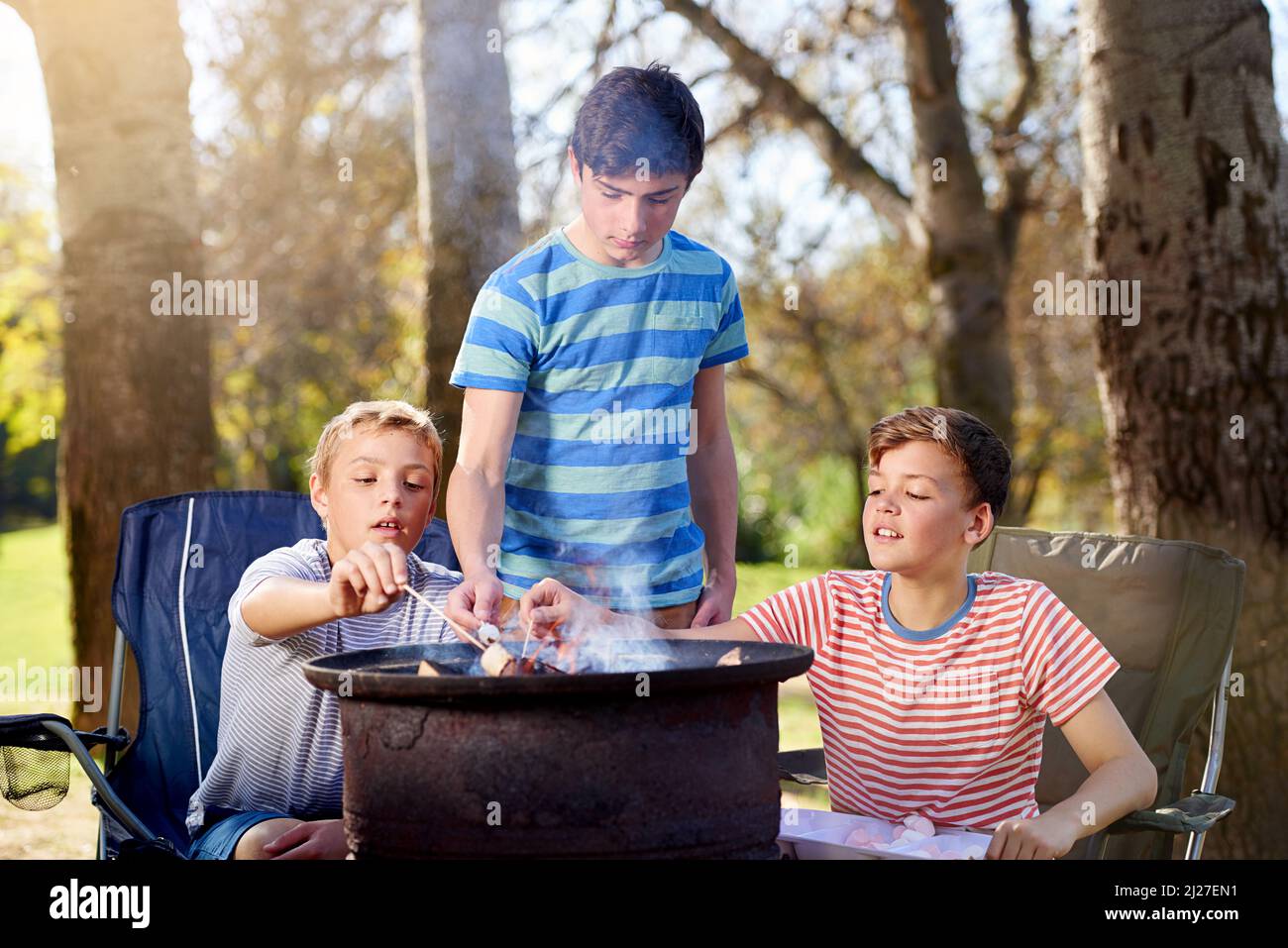 Young child roasting marshmallows hi-res stock photography and images -  Alamy