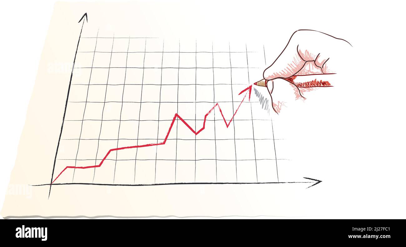 Hand draws a graph, vector illustration Stock Vector Image & Art - Alamy