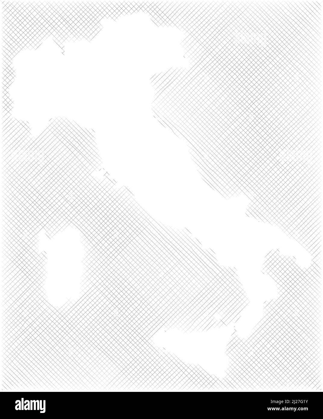 Italy map, vector drawing illustration. Stock Vector