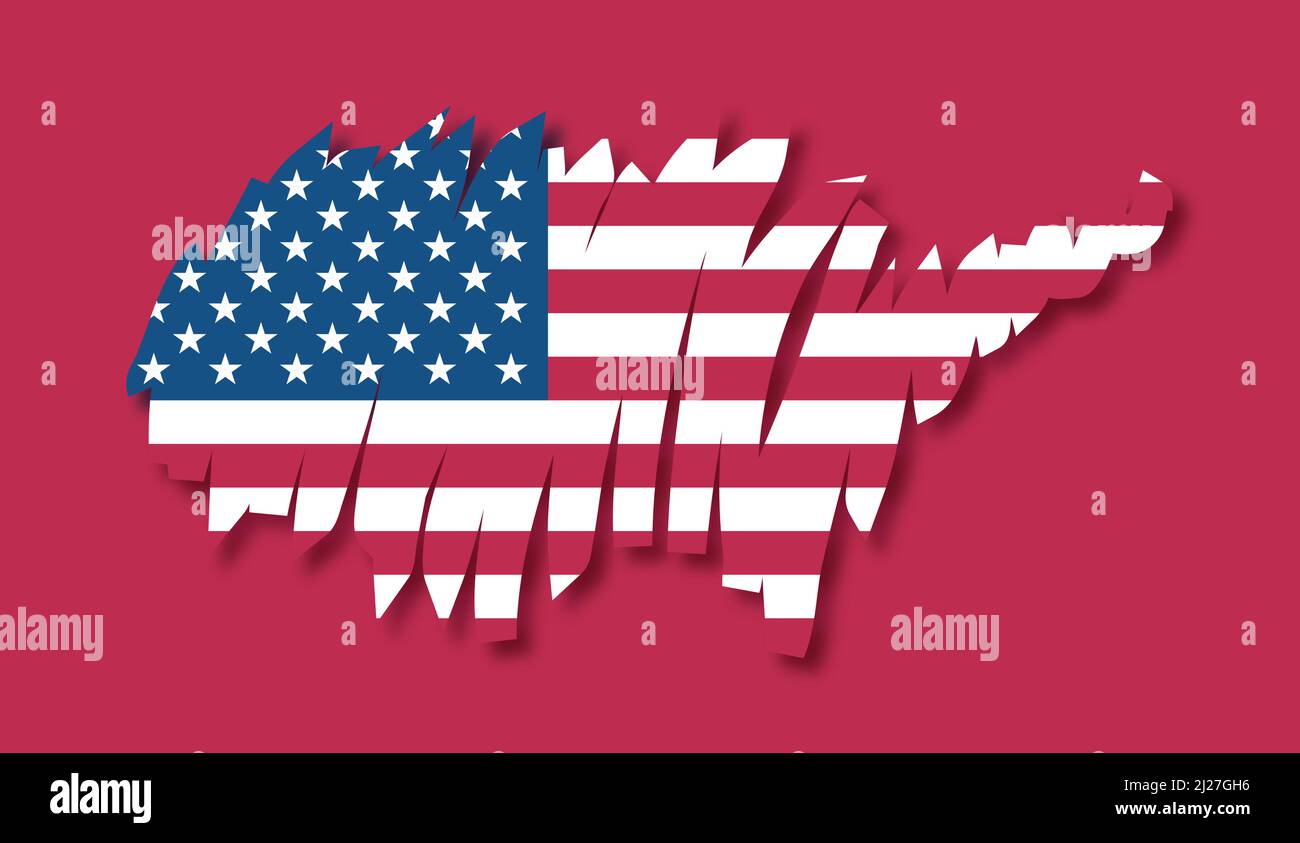 Map flag United States vector - Map Flag United States Vector Illustration 2J27GH6 