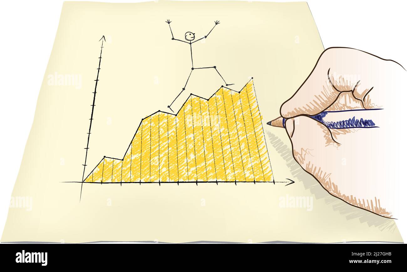 Hand draws a graph, vector illustration Stock Vector Image & Art - Alamy