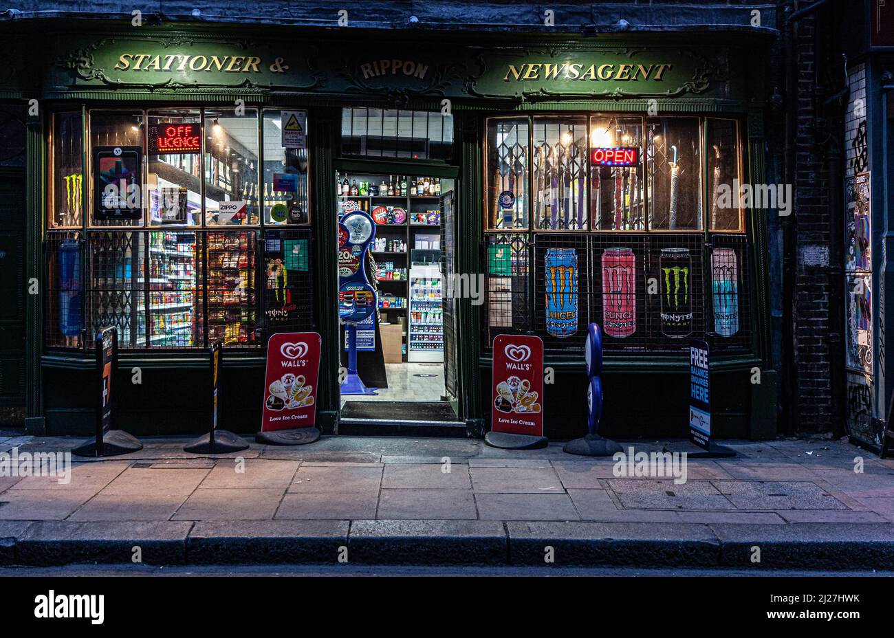 Newsagent shop, Soho, London, England, UK. Stock Photo