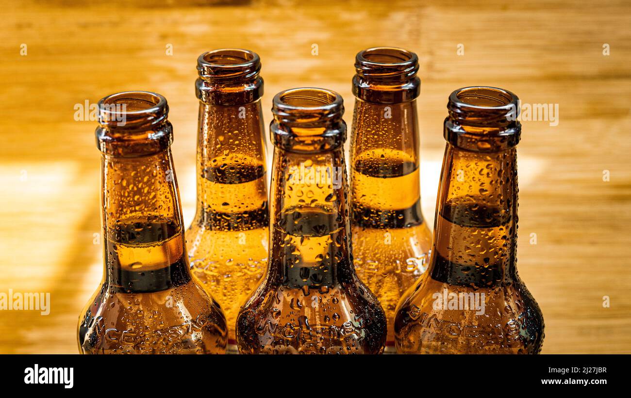 Cold beer bottles Stock Photo Alamy