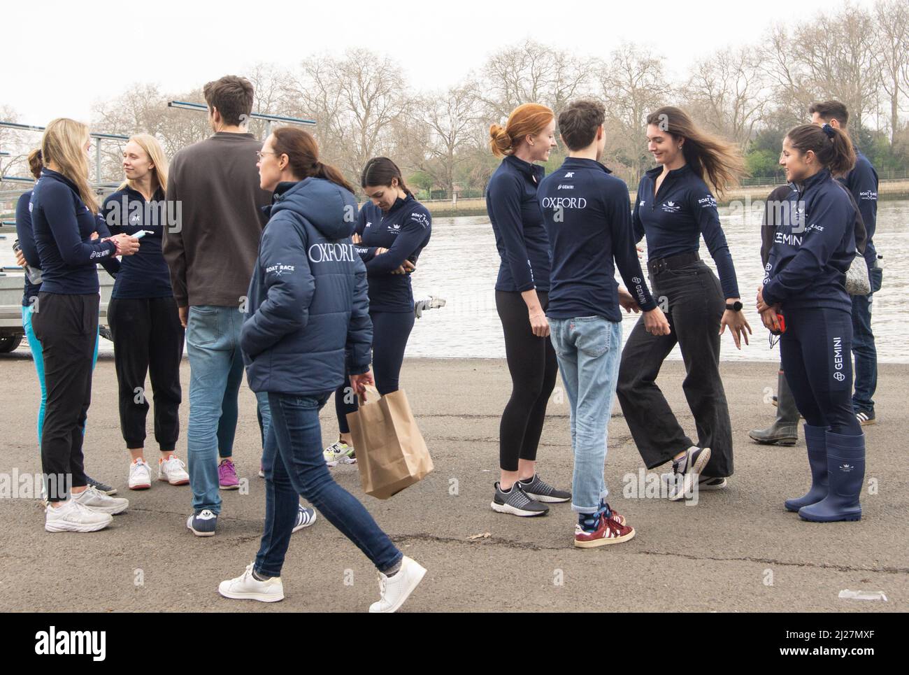 London, UK. 30th Mar, 2022. Oxford & Cambridge crews meet the press at