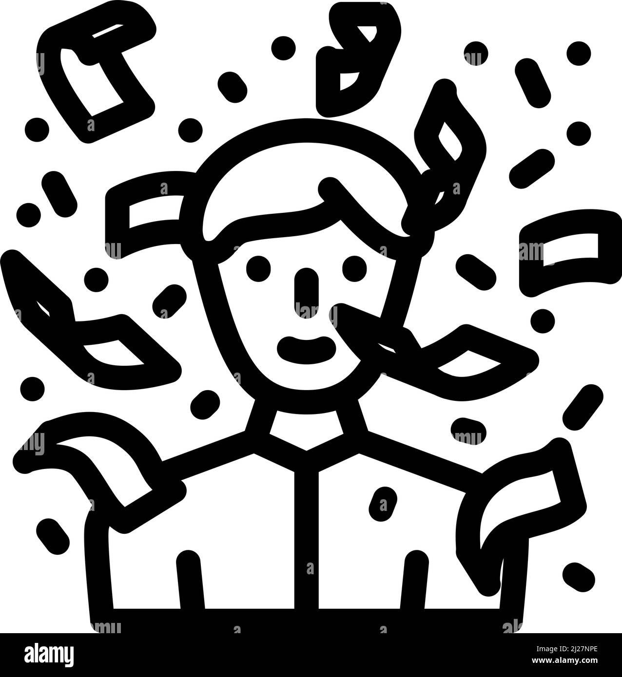 money fall wealth boss line icon vector illustration Stock Vector Image ...