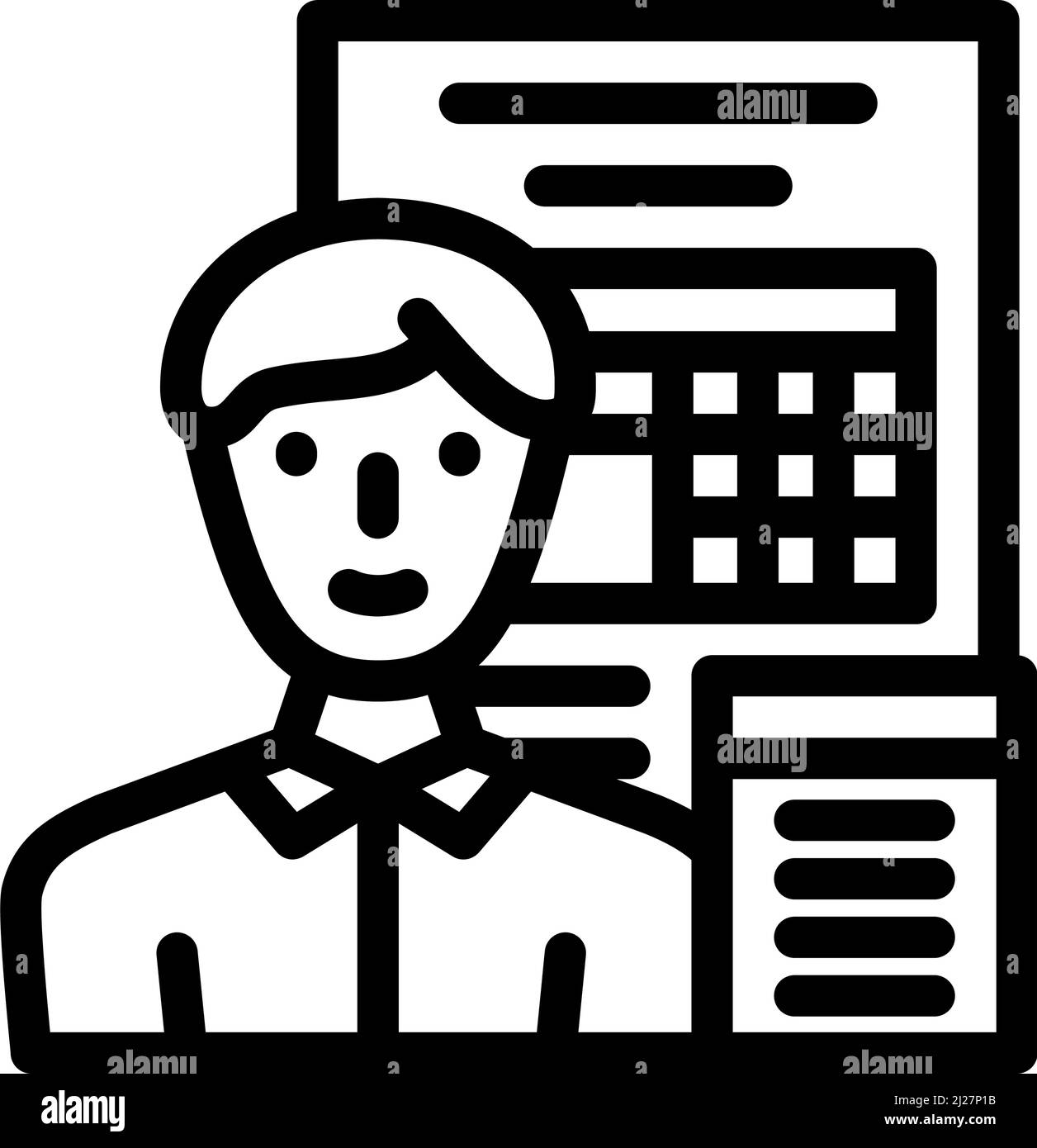 accounting boss line icon vector illustration Stock Vector Image & Art ...