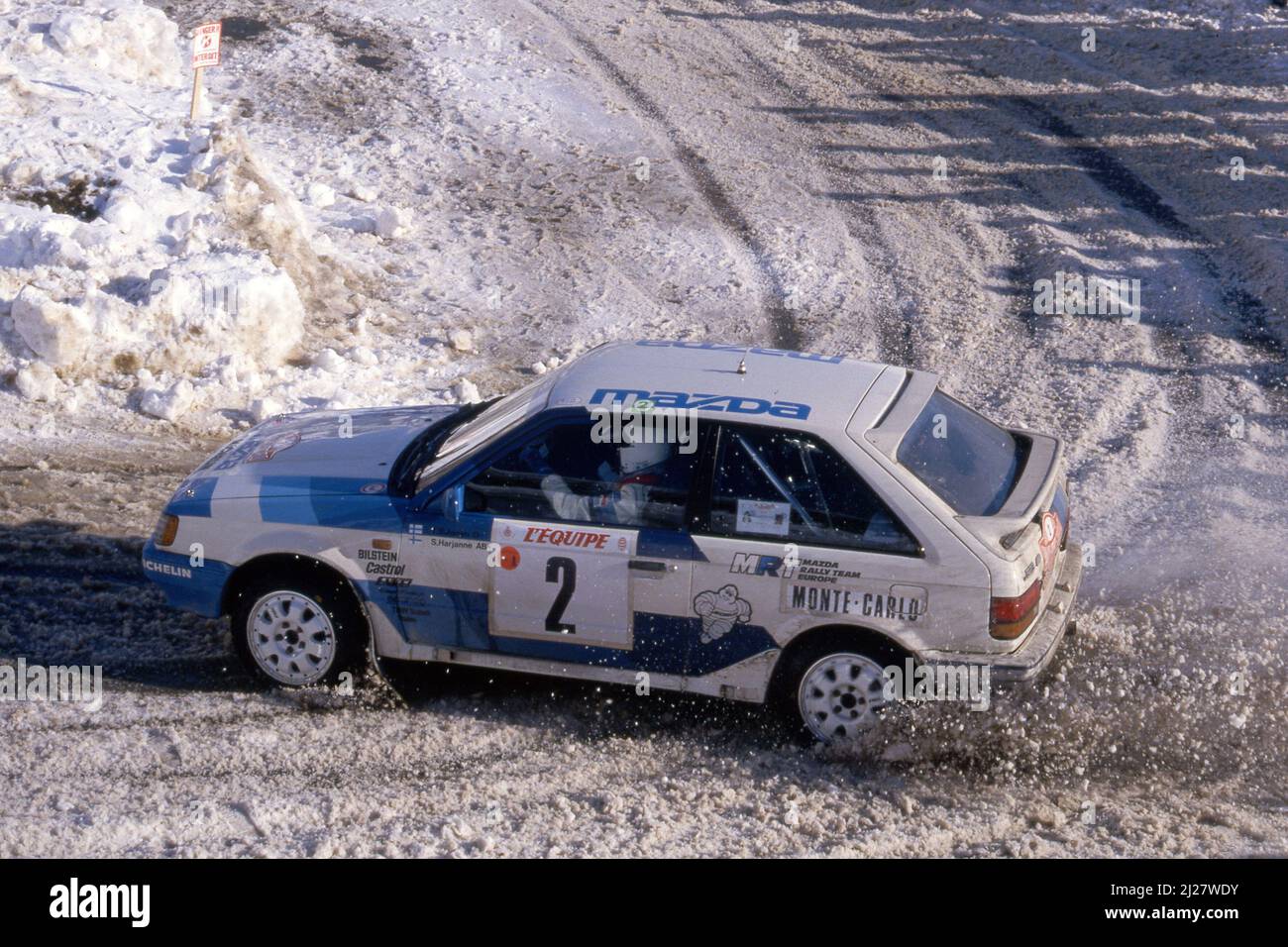Timo Salonen (FIN) Seppo Harjanne (FIN) Mazda 323 4WD GrA Mazda Rally ...