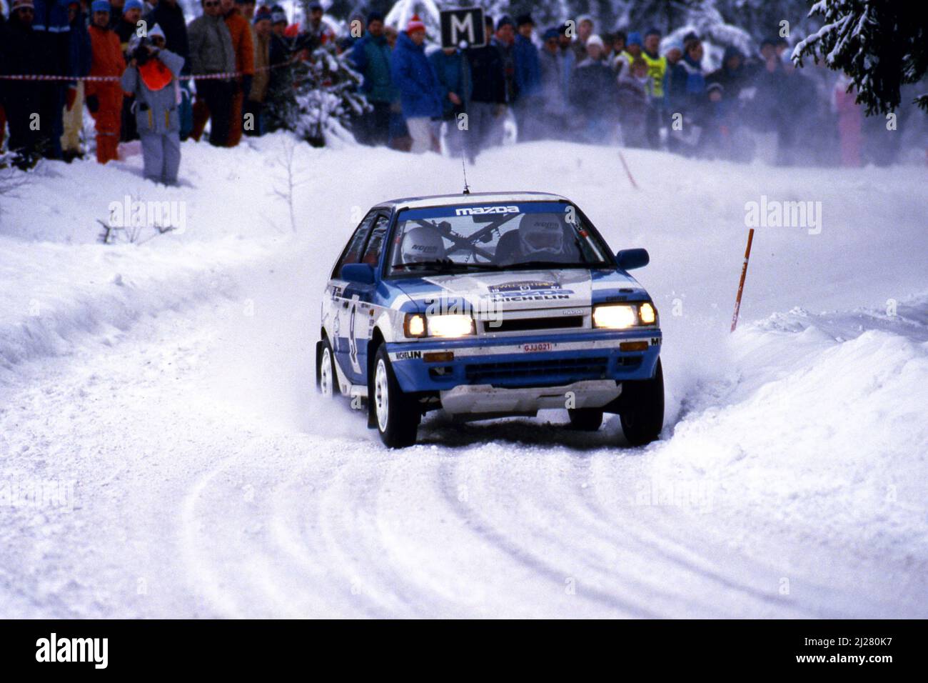 Ingvar Carlsson (SWE) Per Carlsson (SWE) Mazda 323 4WA GrA Mazda Rally ...