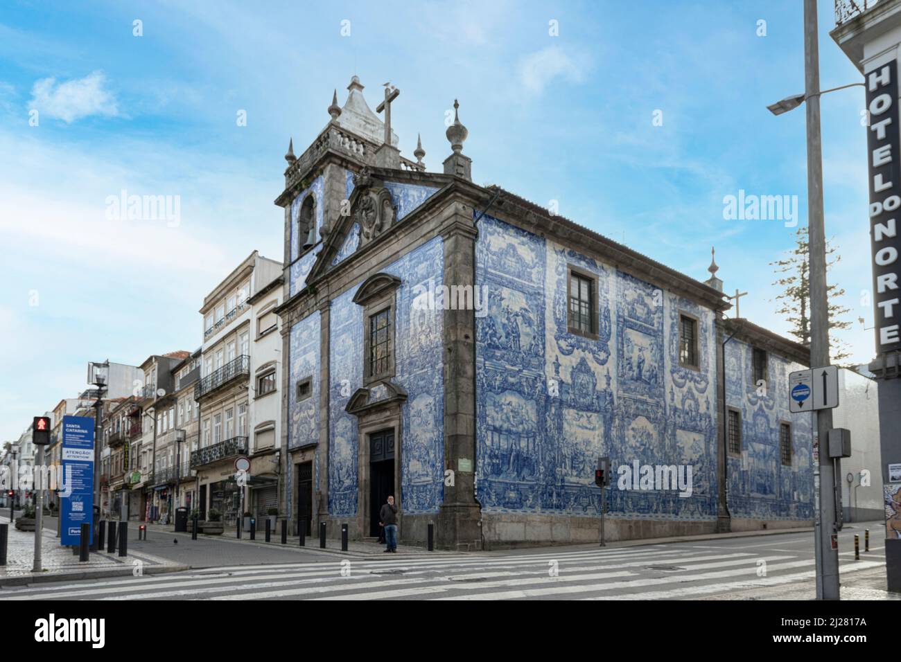 Porto, Portugal. March 2022. exterior view of the Capela das Almas in the city center Stock Photo