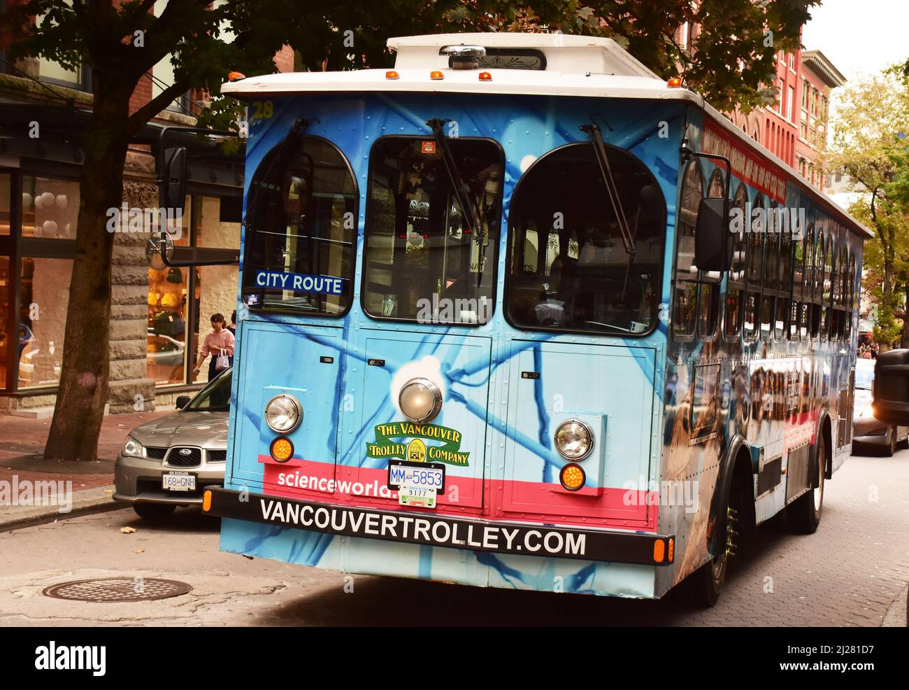 Tram Bus, Vancouver, British Columbia, Canada Stock Photo