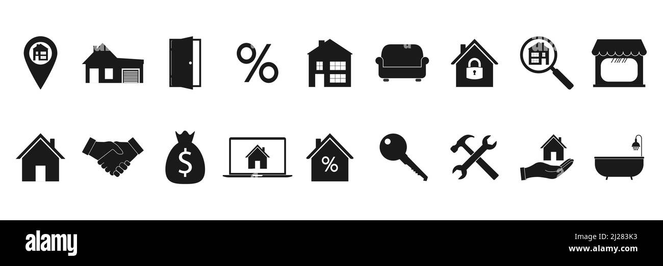 Real estate icons set. Vector illustration Stock Vector Image & Art - Alamy