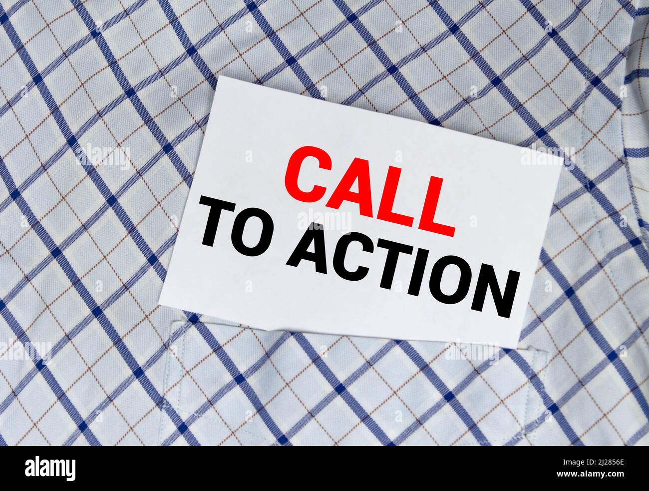 Businessman put card with text Call to Action in pocket. Business