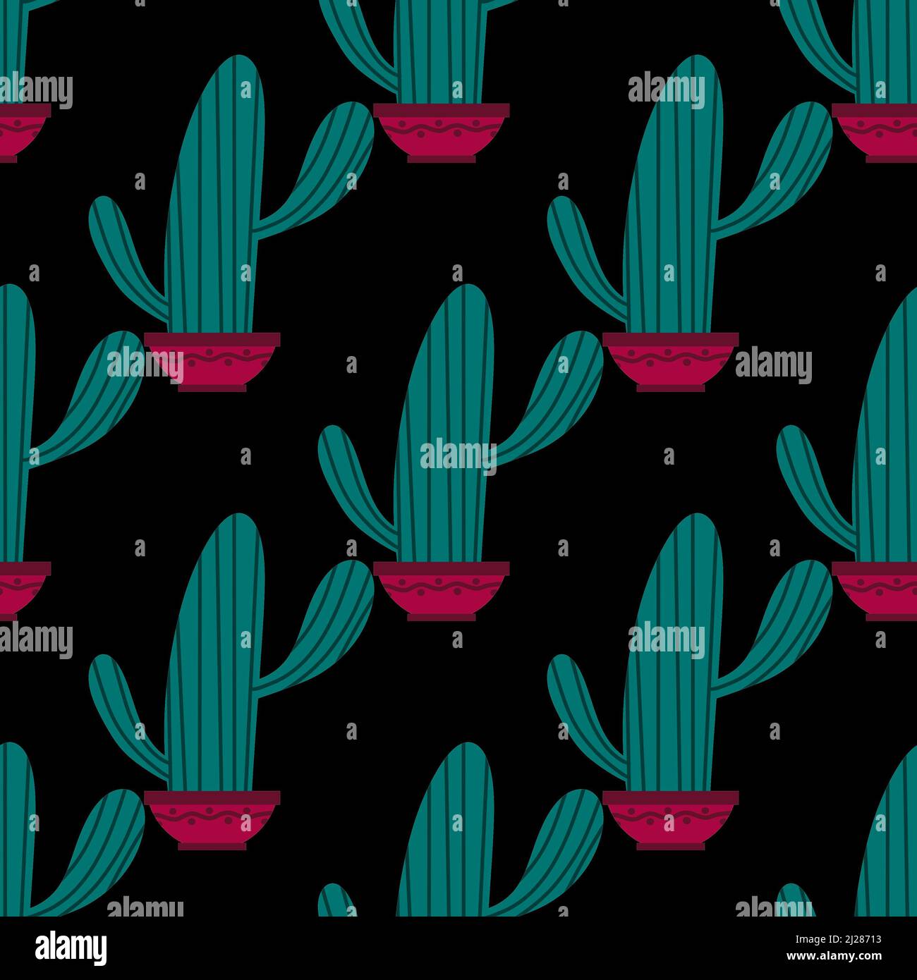 Floral seamless cactus pattern for fabrics and textiles and packaging ...