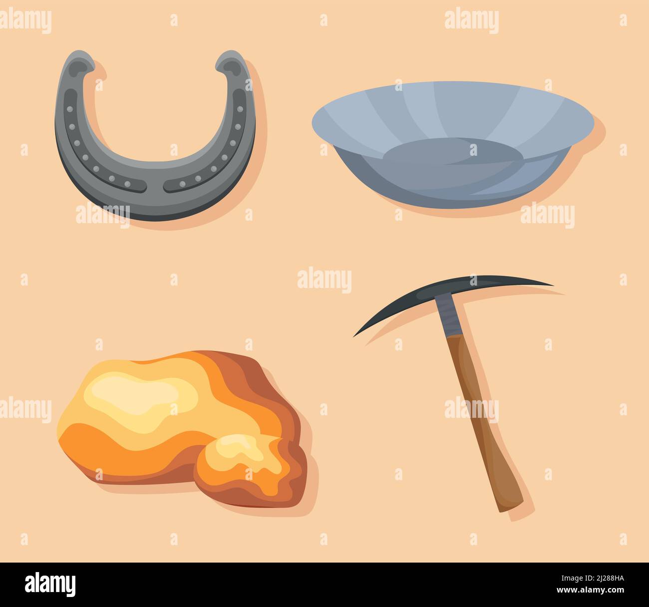 wild west four icons Stock Vector