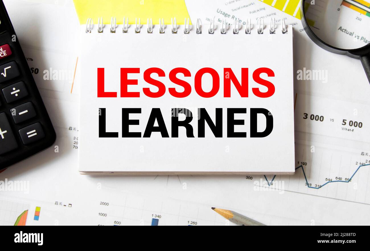 Lessons Learned Notebook Lessons learned text concept write on notebook Stock Photo - Alamy
