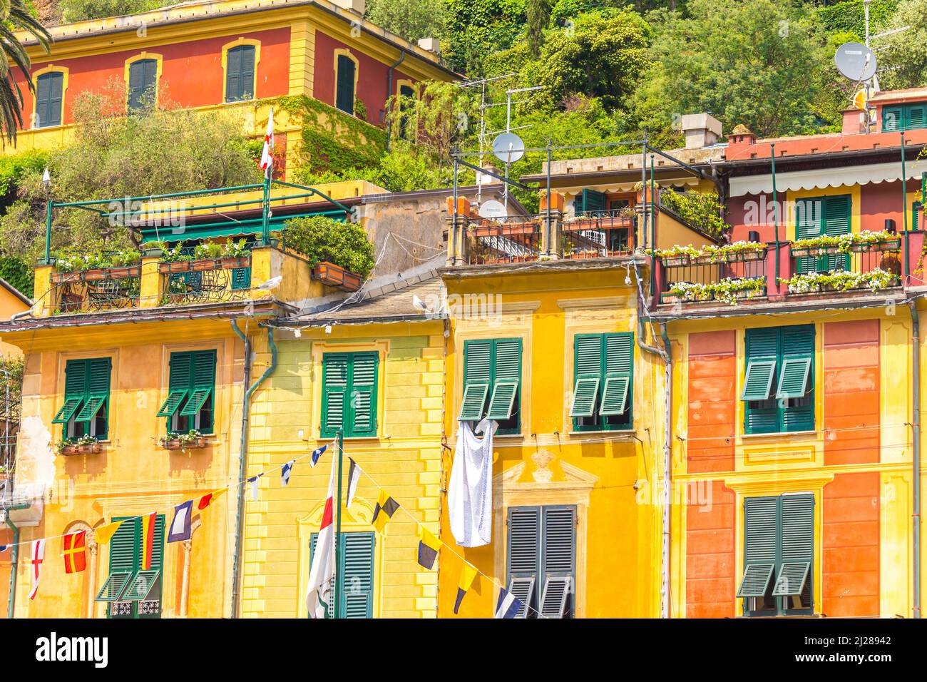 Exterior of colorful houses in Portofino Italy Stock Photo Alamy