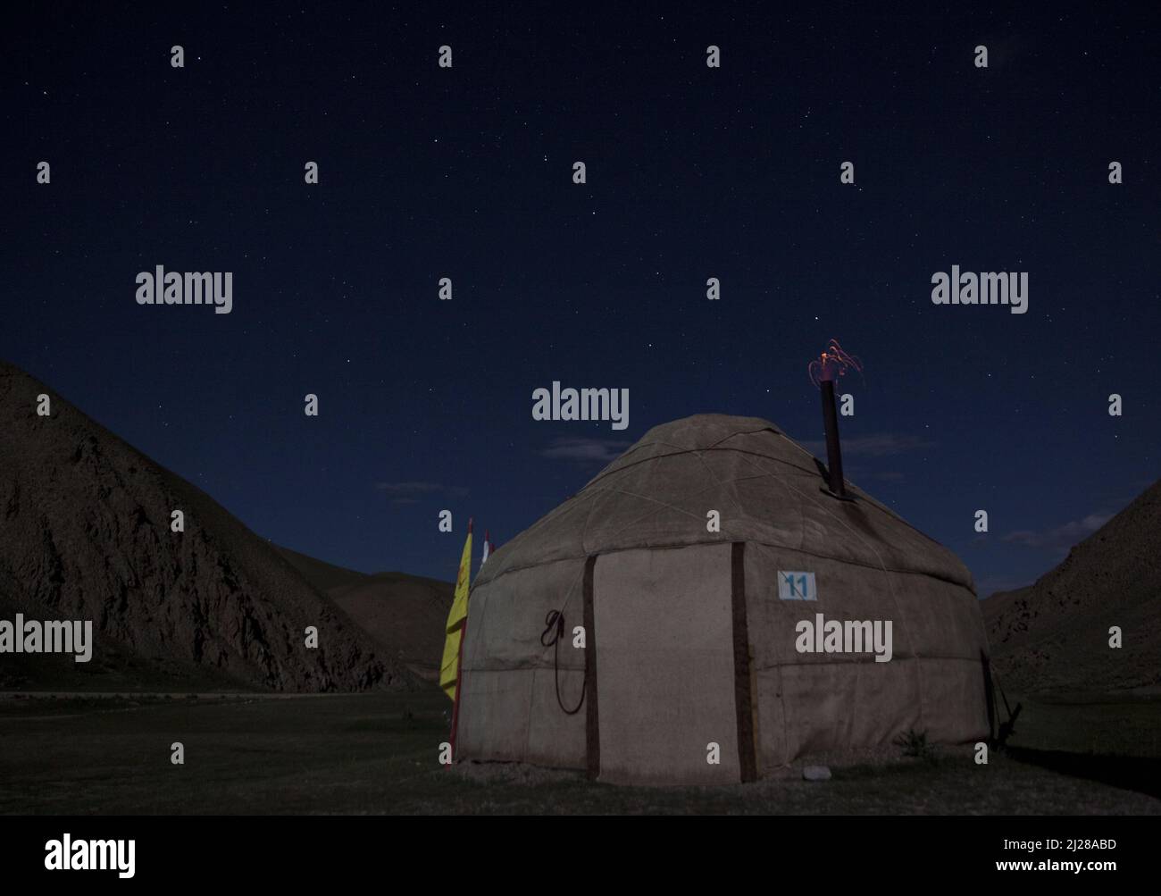 The historic yurt camp in Naryn, near Tash-Rabat, Naryn region ...
