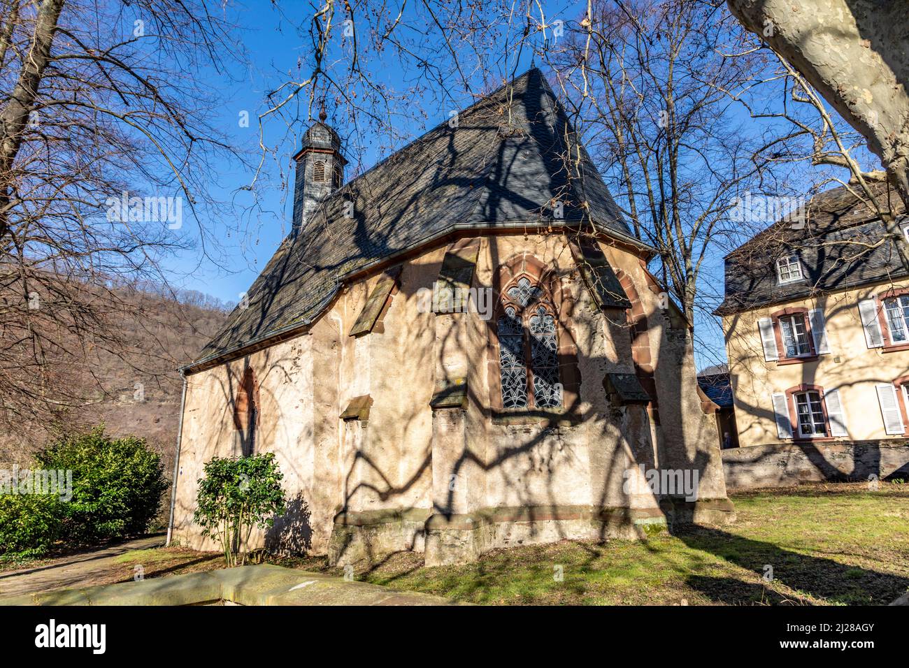 Neumagen, Germany - February 20, 2021: old Peter chapel from the 13th century  in Neumagen Dhron. Stock Photo
