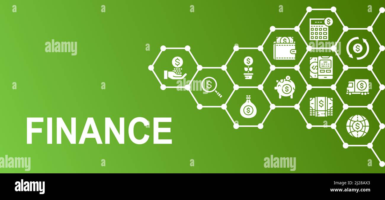 Money and Banking promotion icons banner. Credit Card, Currency