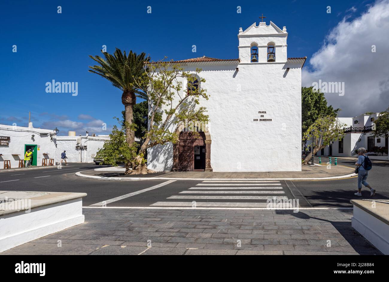 Church of Our Lady of Remedies in Yaiza, Lanzarote, Spain on 9 March 2022 Stock Photo