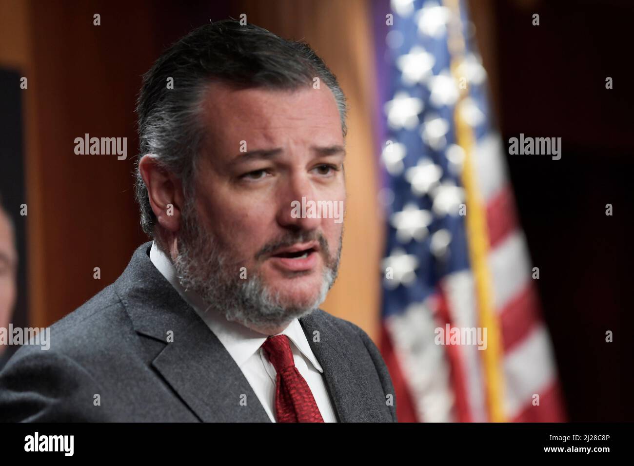 Washington, USA. 30th Mar, 2022. Senator Ted Cruz(R-TX) speaks about US-MX border during a press conference, today on March 30, 2022 at SVC/Capitol Hill in Washington DC, USA. (Photo by Lenin Nolly/Sipa USA) Credit: Sipa USA/Alamy Live News Stock Photo