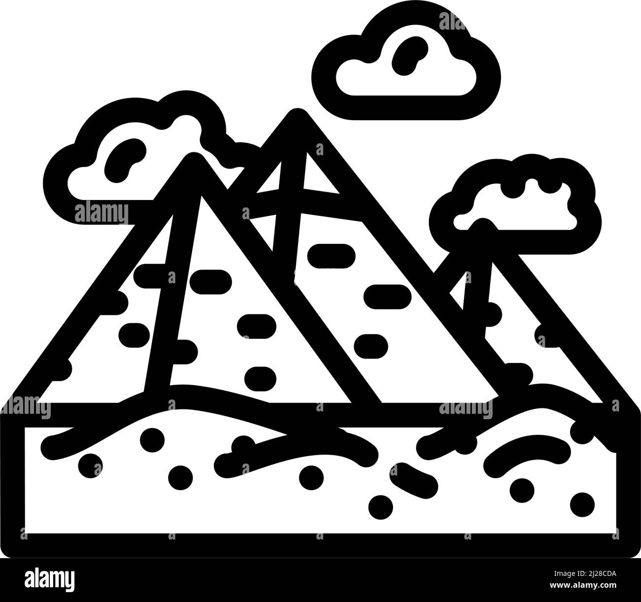 pyramid construction line icon vector illustration Stock Vector Image ...